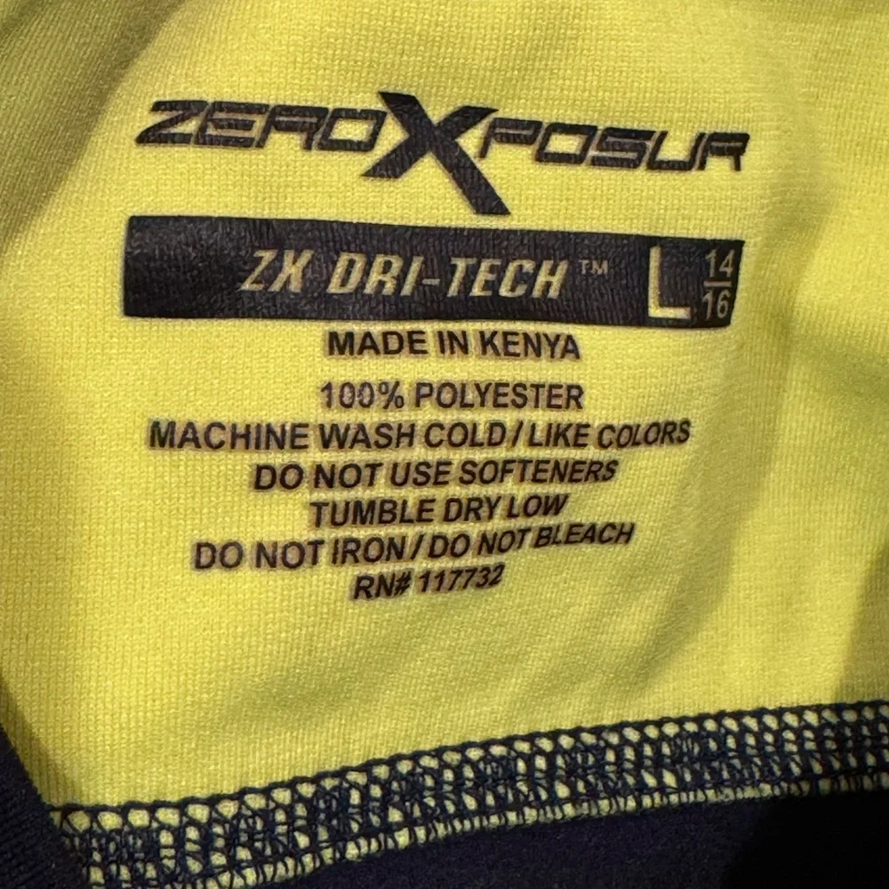 ZeroXPosur Cold Gear Athletic Base Layer Long Sleeve Shirt Blue Neon Reflective